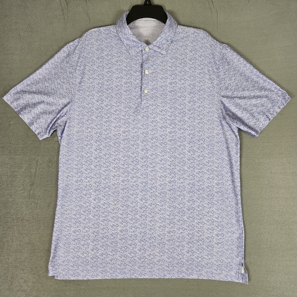 Hickey‎ Freeman Polo Shirt Mens Large Purple Performance Geometric Travel Print